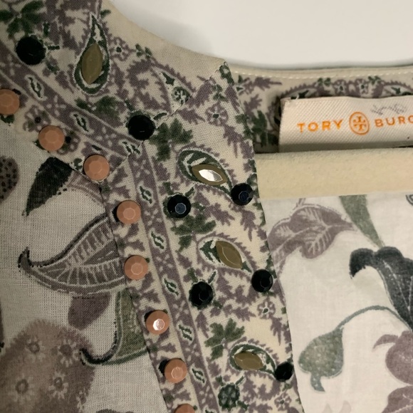 Tory Burch Embellished Botanical Print Tunic - Picture 10 of 16